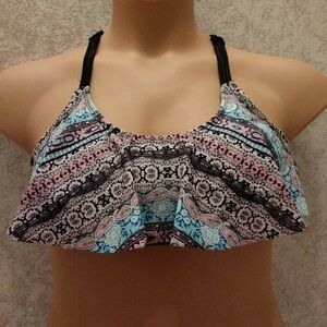 Arizona Jean Company Multicolor Ruffle Bikini Top